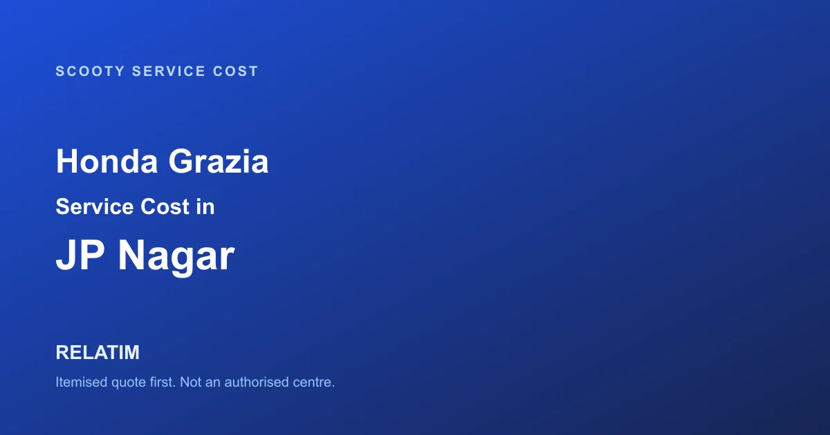 Honda Grazia Service Cost in JP Nagar, Bangalore